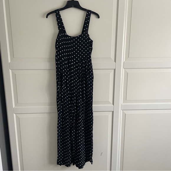 Madewell True Black White Polka Dot Tank Wide-Leg Jumpsuit - 20774 - Picture 4 of 12